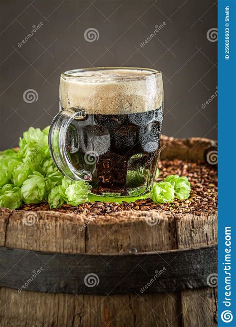 Cerveja Escura E Fria Espuma Grande Imagem De Stock Imagem De