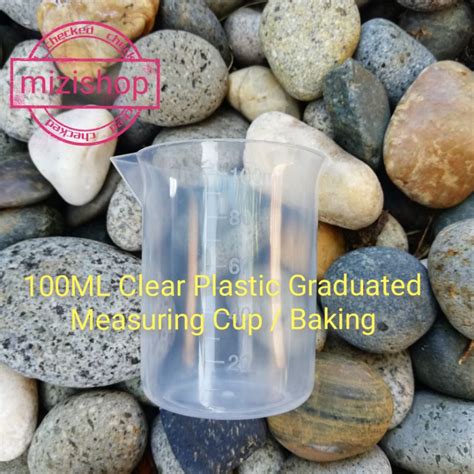 100ml Cawan Sukatan Cecair Clear Plastic Graduated Measuring Cup