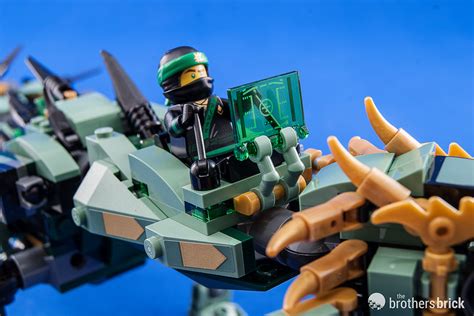 Facing Off With Green Ninja Mech Dragon From The Lego Ninjago