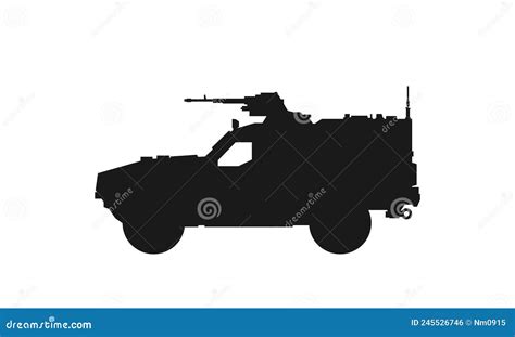 Armored Assault Vehicle Icon Set. Weapon And Army Symbols. Vector Image ...