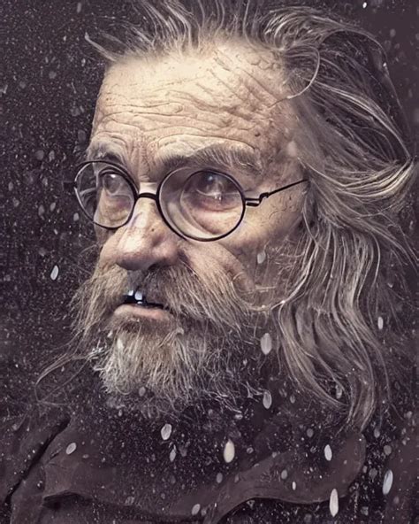 KREA A Highly Detailed Portrait Of Harry Potter As An Old Man Head