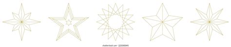 Set Gold Christmas Stars Line Art Stock Vector (Royalty Free) 2233585845 | Shutterstock