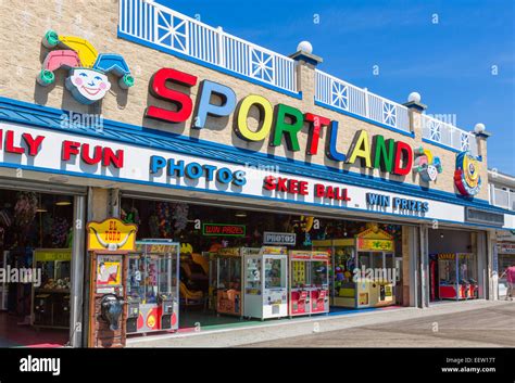 Amusement Arcade On The Boardwalk At Ocean City Maryland USA Stock