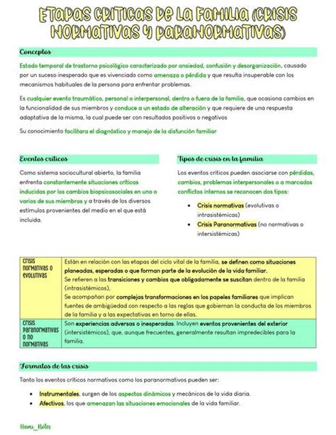 Etapas críticas de la familia crisis normativas y paranormativas Hami