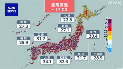 関東甲信 近畿 東海で猛暑日 15日もところにより猛烈な暑さに Nhk 熱中症