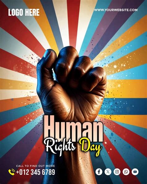 Human Rights Day Social Media Banner And Poster Template Premium AI