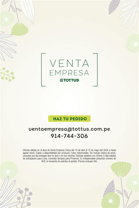 Encarte D A De La Madre Venta Empresa By Tottus Institucional Issuu