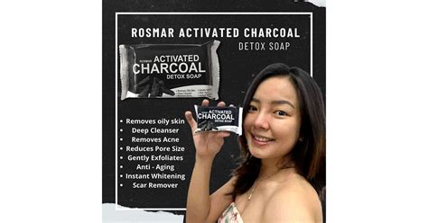 Rosmar Activated Charcoal Detox Soap 100g Dubai Cosmetics