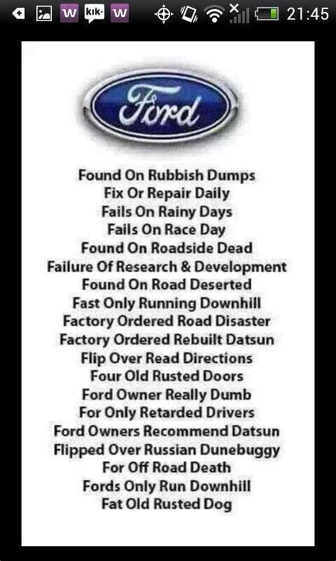 What Ford Stands For Ford Jokes Chevy Jokes Ford Humor