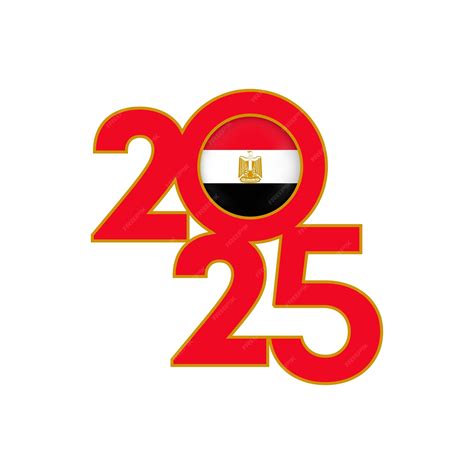 Premium Vector | 2025 banner with Egypt flag inside Vector illustration