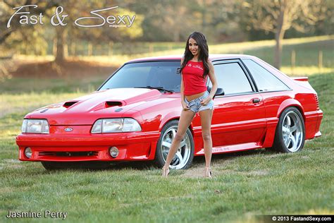 Nude Model With 1993 Ford Mustang GT Fast Sexy
