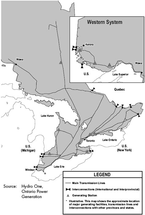 2. Transmission map of Ontario. Source: Hydro One, Ontario Power... | Download Scientific Diagram