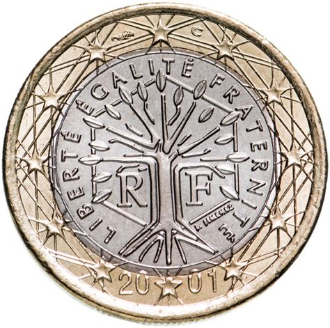 Монета Франция 1 евро (euro) 2001 стоимостью 566 руб.