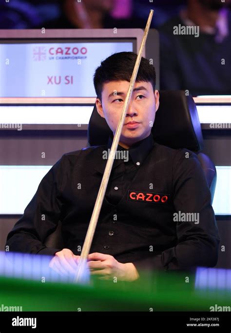 China’s Xu Si during day four of the Cazoo UK Snooker Championship at ...