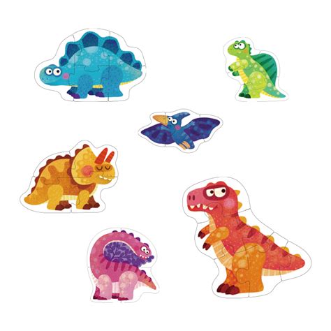 Set of 6 Dinosaur puzzles - Un Jeu Sans Fin