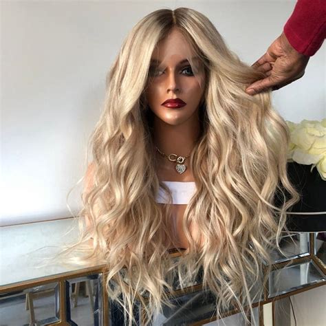 Quality Wavy Blonde Full Lace Virgin Human Hair Wigs For White Women