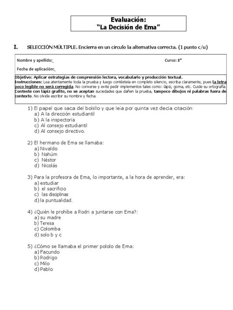 Prueba Del Libro La DecisiÓn De Ema Pdf