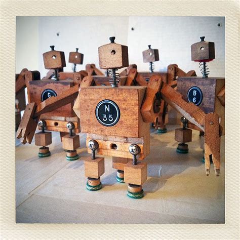 Little robots made from scrap piano parts. | Piano crafts, Piano parts, Piano decor