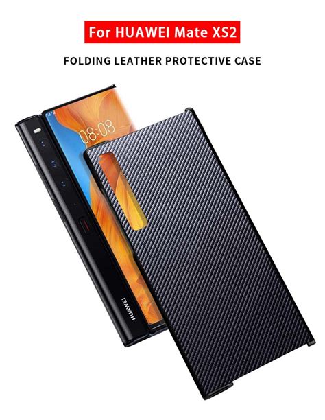 Carbon Fiber Texture High Quality Leather Folding Back Case For Huawei