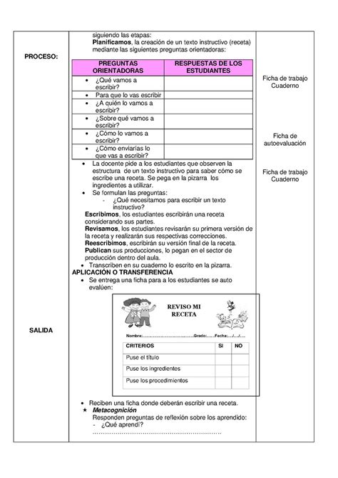 SESIÓN DE UNA RECETA PARA CUARTO GRADO DE PRIMARIA CALAMEO Downloader