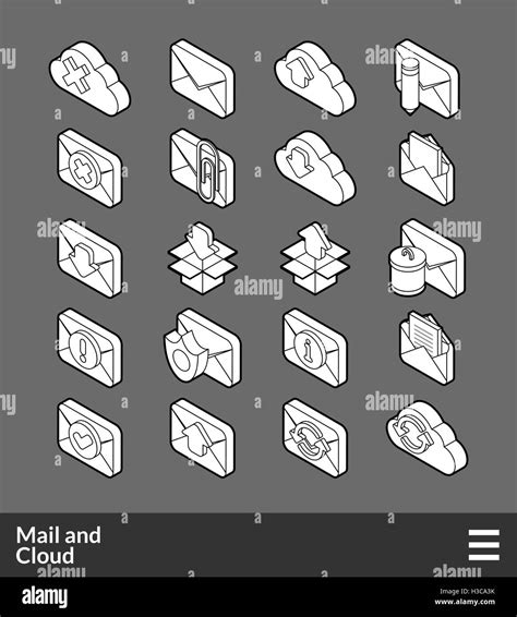 Isometric Outline Icons Set Stock Vector Image Art Alamy