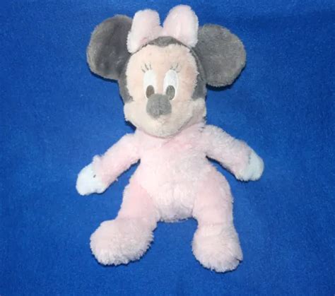 DISNEYLAND PARIS DOUDOU PELUCHE MINNIE ROSE AVEC GRELOT 28 Cm ETAT NEUF