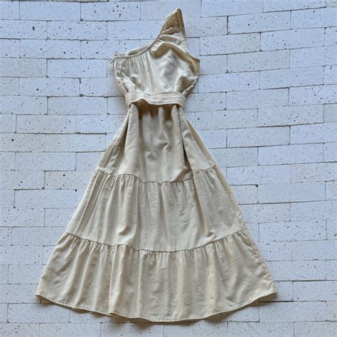 Vestido Midi Um Ombro S Amarra O Nude Dondoca Moda Feminina