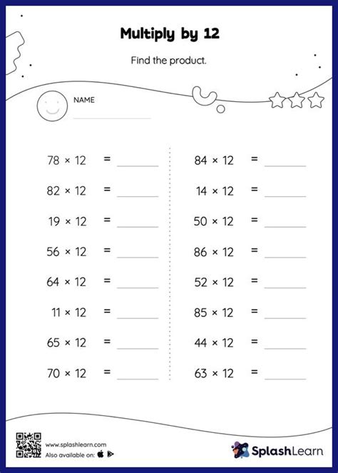 Multiply By 12 Worksheets For 5th Graders Online SplashLearn