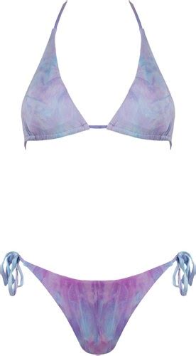 gsecret Γυναικείο set bikini τρίγωνο αποσπώμενη ενίσχυση tie dye Slip