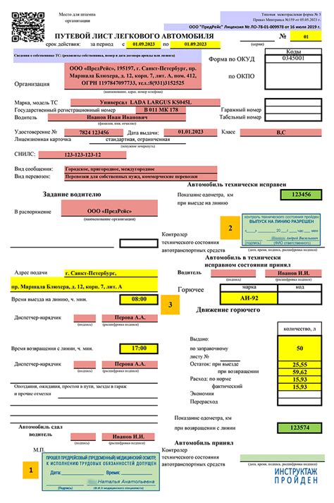 Правильное заполнение путевых листов в 2023 год