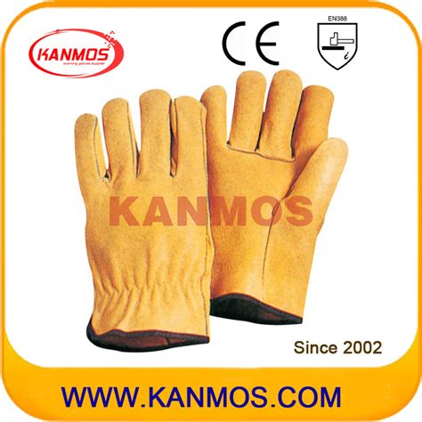 Pig Grain Leather Industrial Safety Driver Work Gloves 22204 China