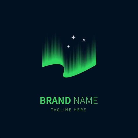 Premium Vector Aurora Logo Illustration With Green Color And Stars In