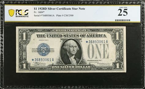 Fr D Silver Certificate Star Note Pcgs Banknote Very