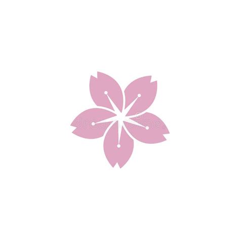 Sakura Flower Icon Logo Vector Stock Vector Illustration Of Japanese