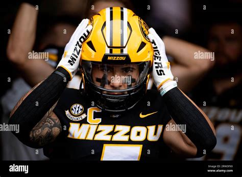 Missouri Running Back Cody Schrader Prepares To Take The Field Before