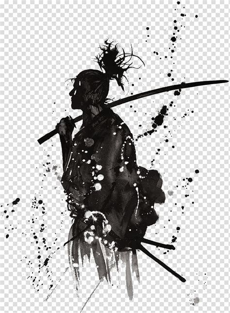 Japanese Samurai Ink Transparent Background Png Clipart Hiclipart