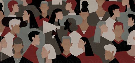 Black Woman Protesting In Crowd Illustration By Stocksy Contributor