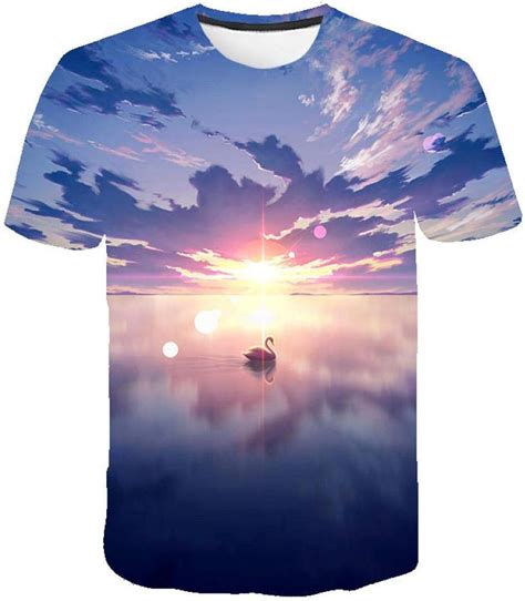 T Shirt D Gedruckte T Shirt Landschaft M Nner Kurzarm T Shirts Summer