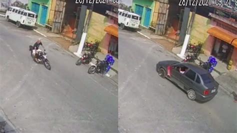 Veja V Deo Perna De Motociclista Arrancada E Fica Pendurada Em Carro