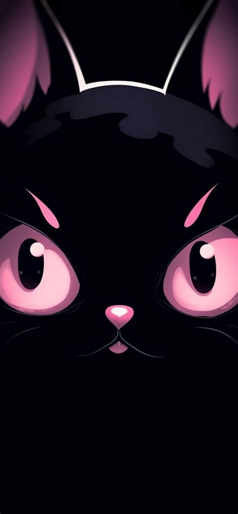 Black & Pink Cat Wallpapers - Cat Aesthetic Wallpapers for iPhone | Кошачьи картины, Рисунки ...