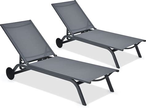 Buy Giantex Patio Chaise Lounges Aluminum Recliner Wadjustable 6