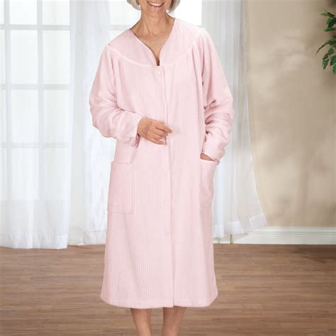 Snap Front Fleece Robe With Pockets Kimball Corner