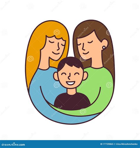 Same Sex Parents Illustration Stock Vector Illustration Of Life Caucasian