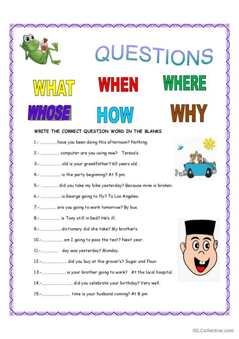 Question Words English Esl Worksheets Pdf Doc