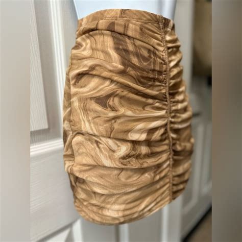 Naked Wardrobe Skirts Naked Wardrobe Marble Ruched Mini Skirt Nwt Medium Poshmark
