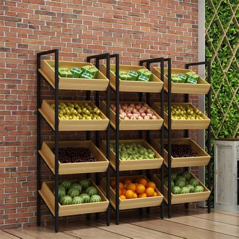 Fruit shelf display rack supermarket fruit shop fruit and vegetable ...