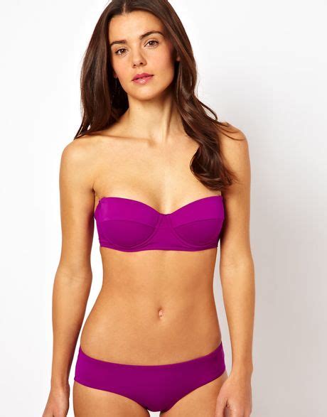 Asos Mix And Match Longline Bandeau Bikini Top With Detachable Strap In