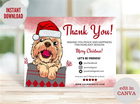 Pet Thank You Card Dog Thank You Card Printable Pet Business - Etsy