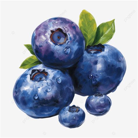 Cute Blueberry Fruit Stationary Sticker Oil Painting Blueberry Fruit