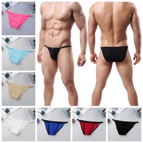 Sexy Low Rise Bikini Mens G String Underwear See Through T Back Briefs